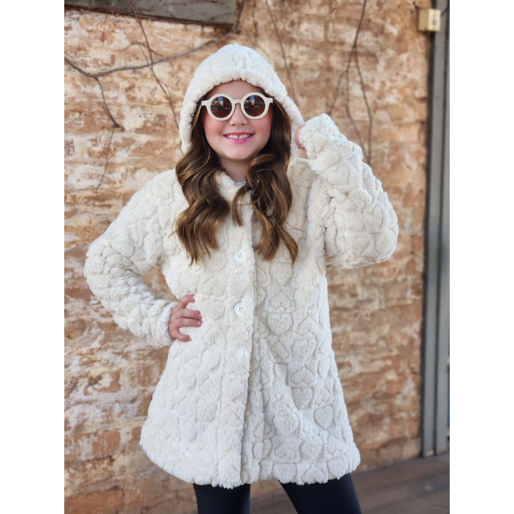 Casaco Infantil e Juvenil roupa de inverno menina Sobretudo teddy