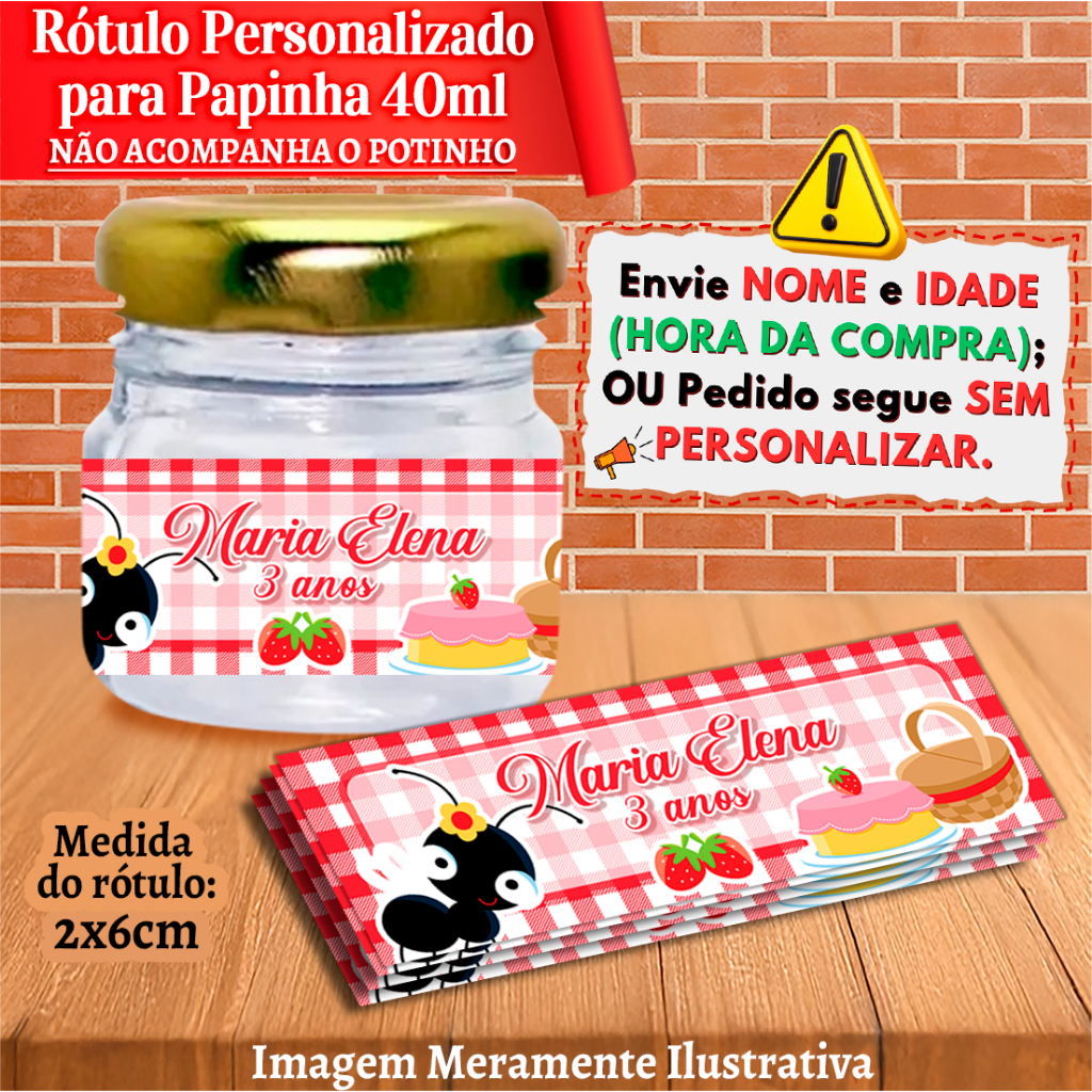 Rótulos adesivos Ideal Picnic - Piquenique para Papinhas 40ml 40g