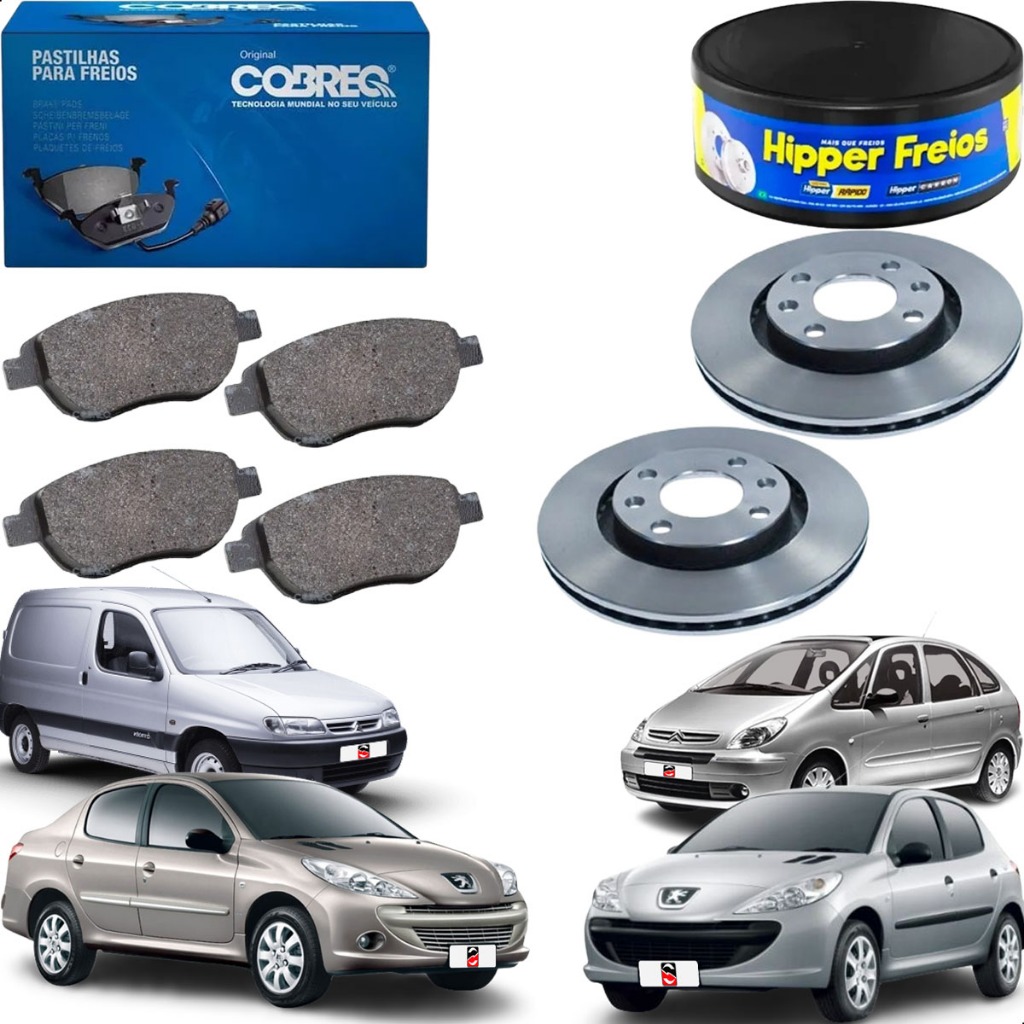 Jogo Disco Pastilha Freio Dianteira Peugeot 207 208 307 em Oferta na Shopee