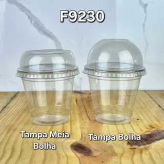 100un Copo 300ml c/Tampa Bolha ou Meia Bolha e Reta Sem Furo Resistentes F9230 Fibraform Premium em Oferta na Shopee