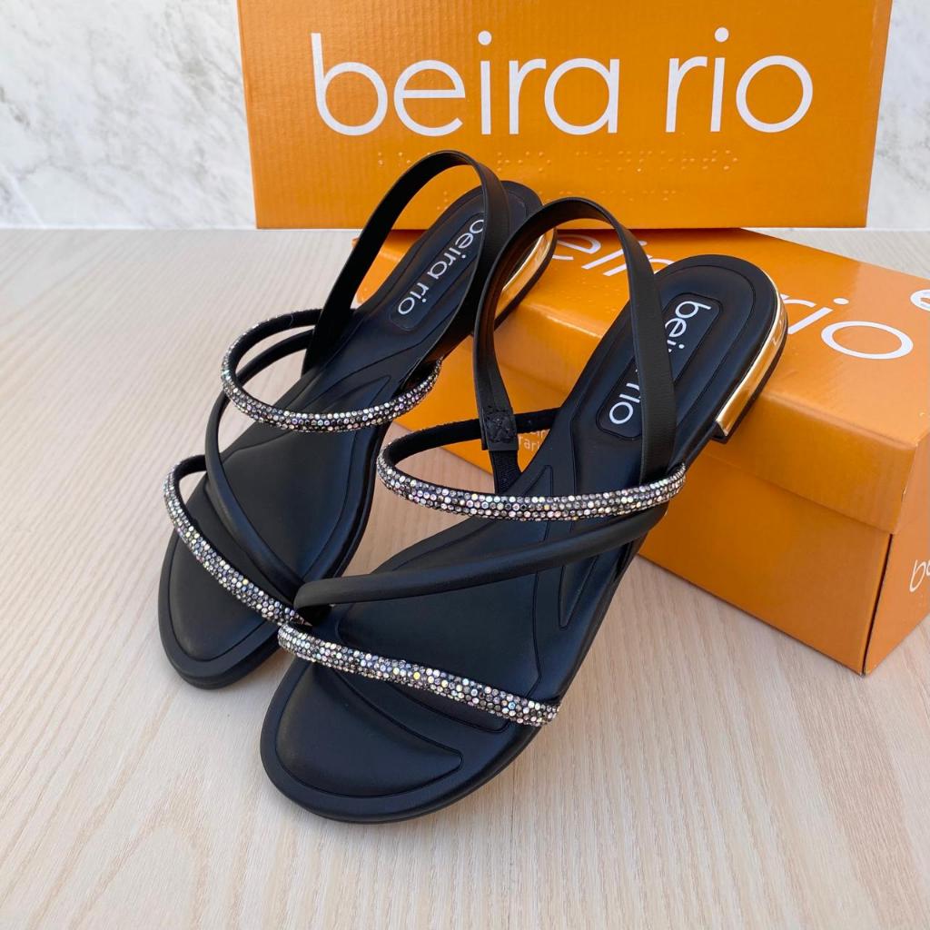 Sandália Rasteirinha Feminina Beira Rio Brilho Confortável Moda Verão · foto 2