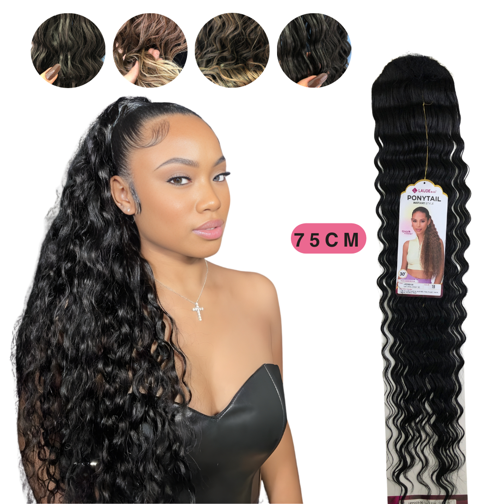 Aplique Rabo de Cavalo Frizado 75cm Yan Hair UPP002-30 Premium Hair 100% Proteína Pratico e Rápido
