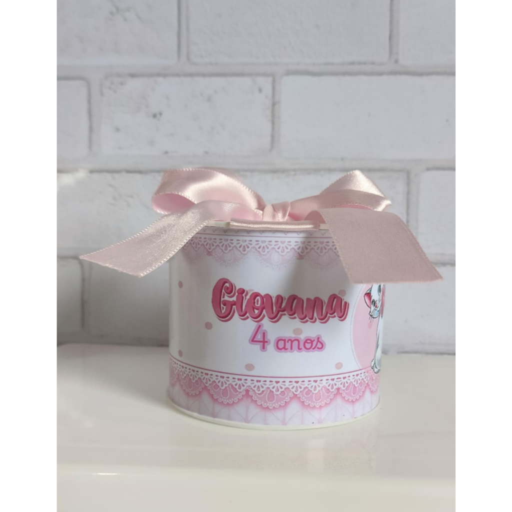 Kit Tubolatas personalizadas 5x6 - Lembrancinha de Aniversário Gata Marie 