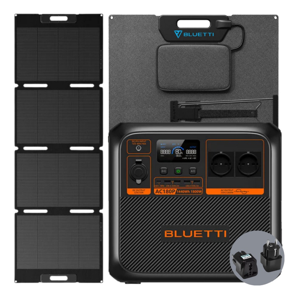 Kit Estação Energia Gerador Bluetti Ac180p Com Placa Solar 200w Completo