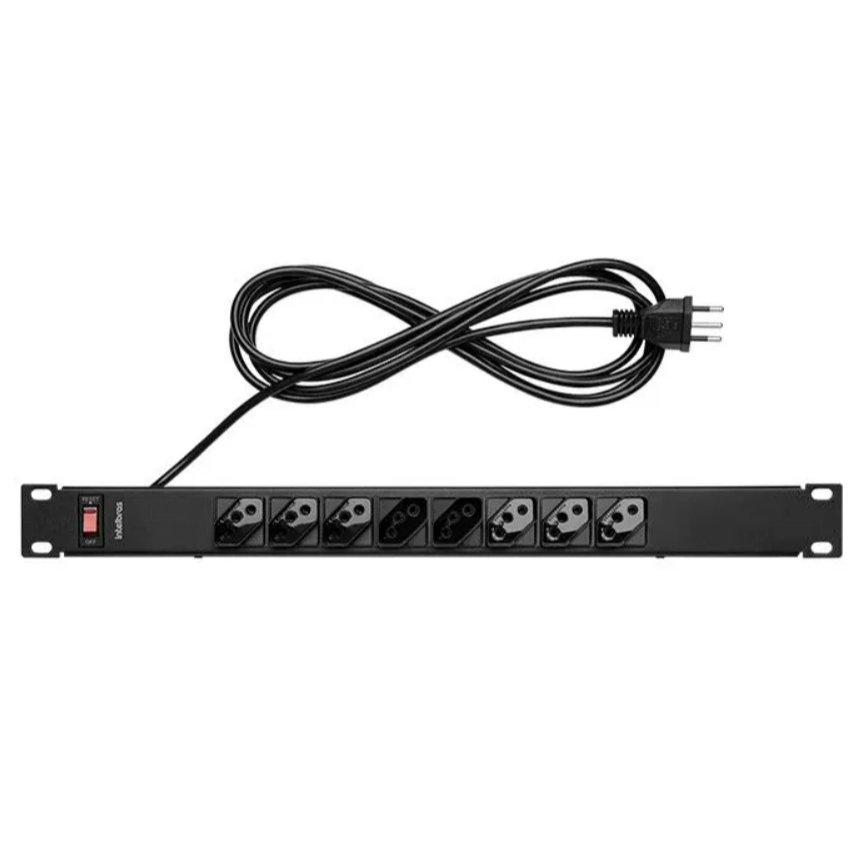 Protetor Eletrônico 8 Tomadas EPR 208 Intelbras Filtro de Linha Para Rack