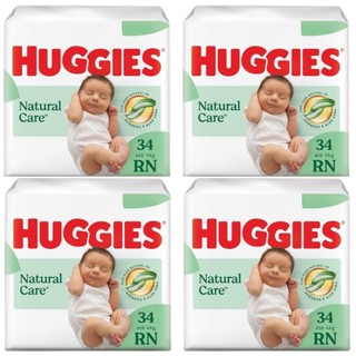 Kit 4un de Fralda Huggies RN Natural Care até 4kg 34un - Total 132 unidades AB.2