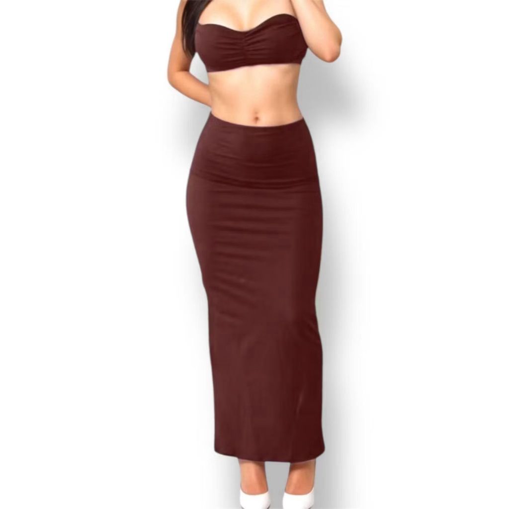 Saia Longa Feminina Suplex com Modelagem Justa para Diversas Ocasiões em Oferta na Shopee