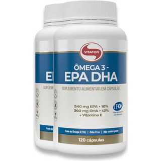 Combo 2x Omega 3 Epa Dha 120 Cápsulas ( 240 ) - Kit Vitafor Sabor Without Flavor em Oferta na Shopee
