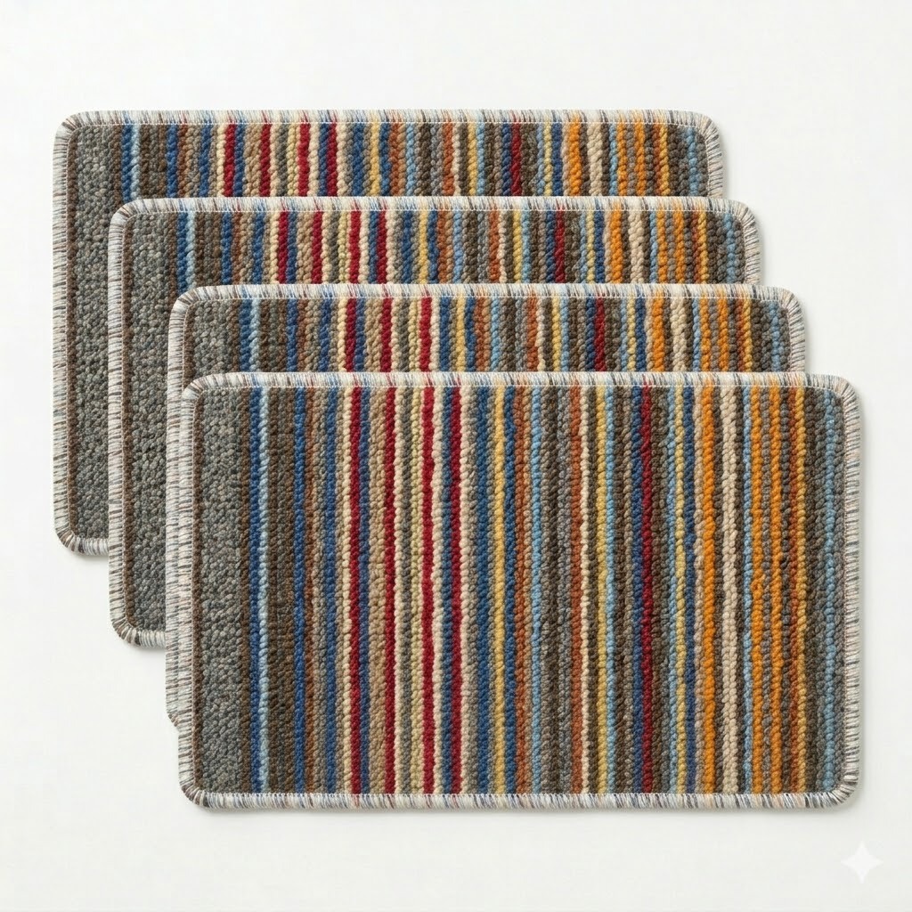 Kit Tapete Mexicano 35x55cm Cores Sortidas Capacho Listrado Cozinha Banheiro Entrada Lavanderia