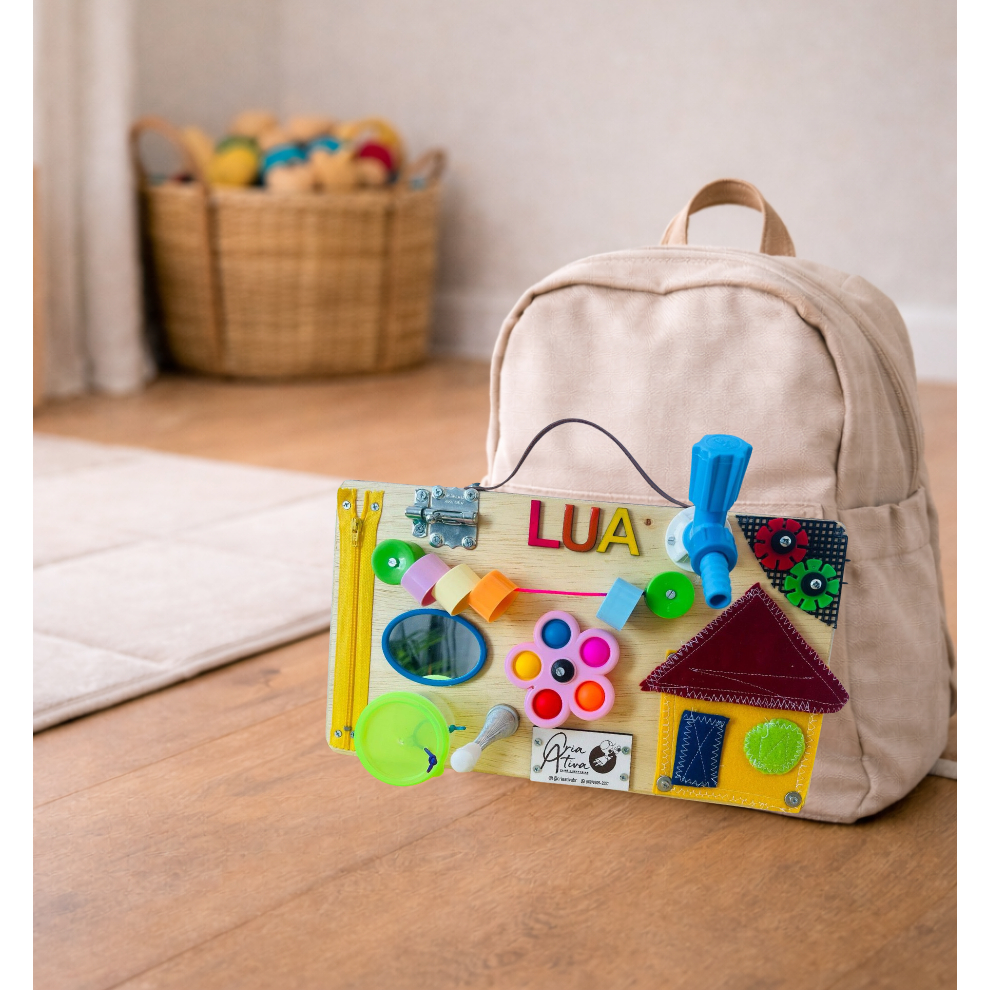 Painel Sensorial Montessori Educativo / Painel de Atividades / Portátil Natal - com 35x20cm
