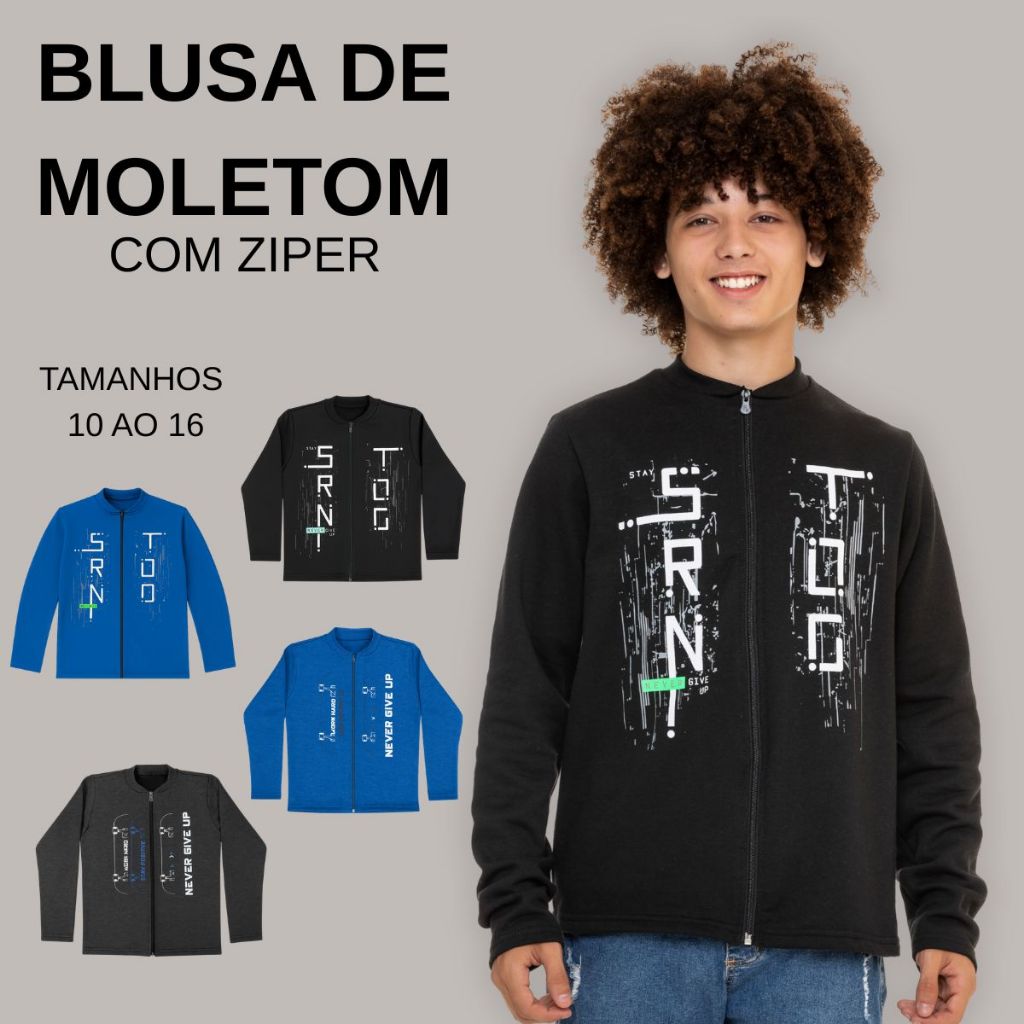 Jaqueta Infantil Casaco Juvenil Blusa de Frio Menino Flanelado Moletom Peluciado Com Estampa Com Ziper 3076-A