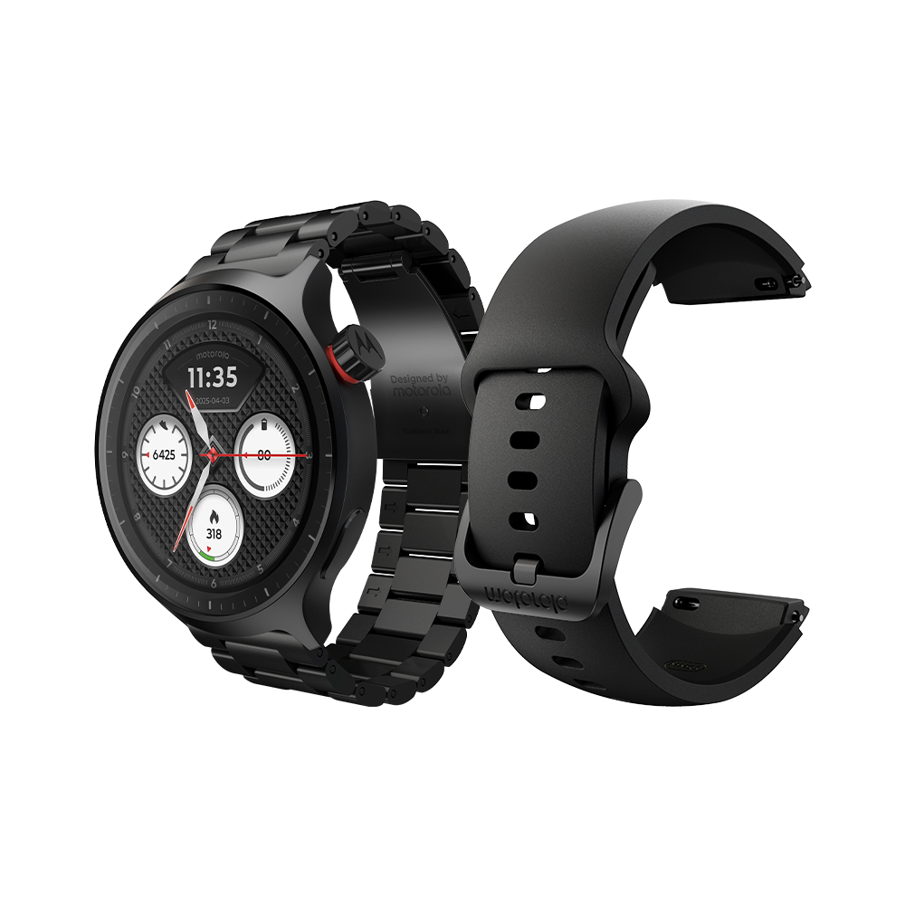 Smartwatch Moto Watch - Powered by Polar, Display OLed 1.4" de 47mm, microfone e alto-falante
