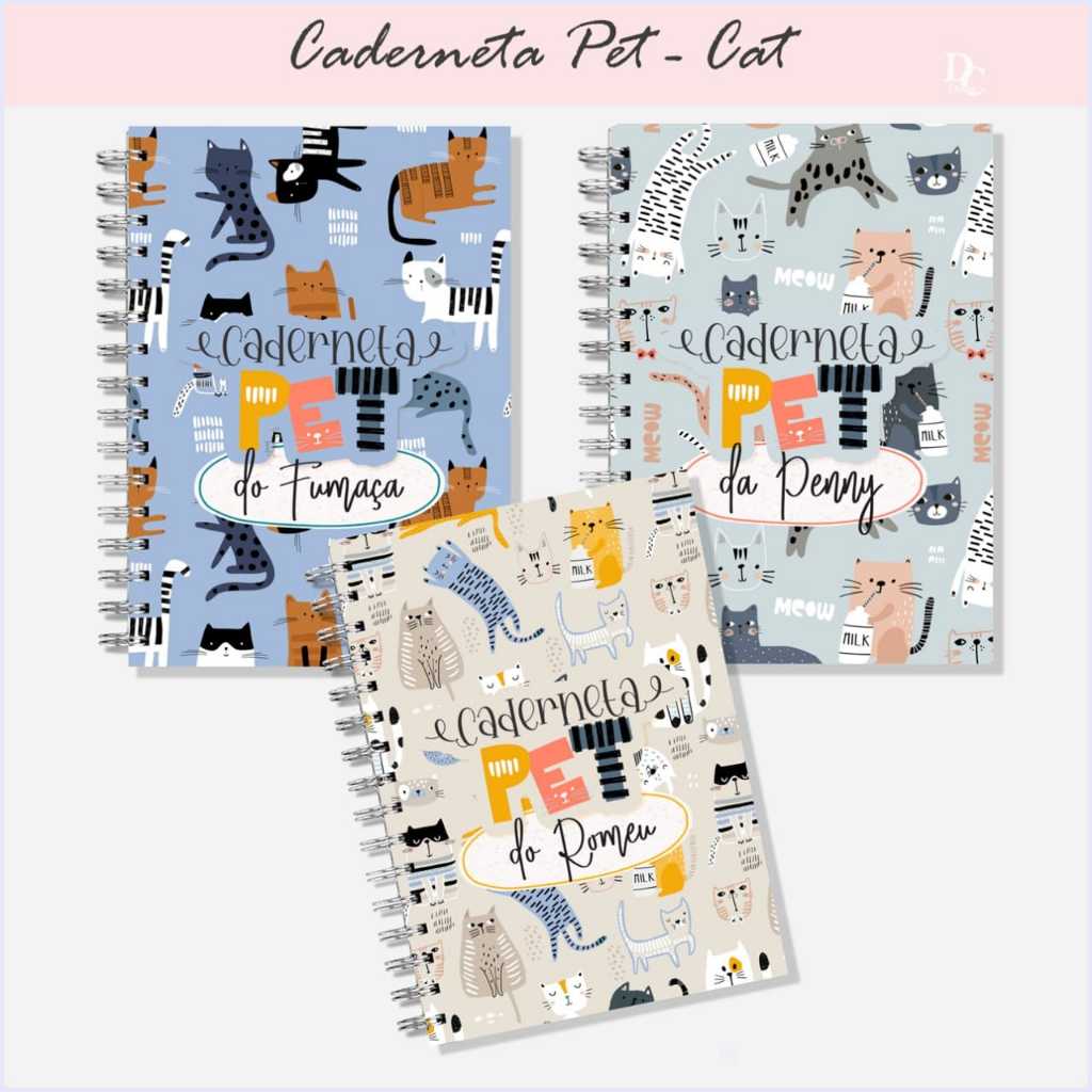 Caderneta de Vacinação para Pets Cão e Gato Capa Dura A5 envio imediato