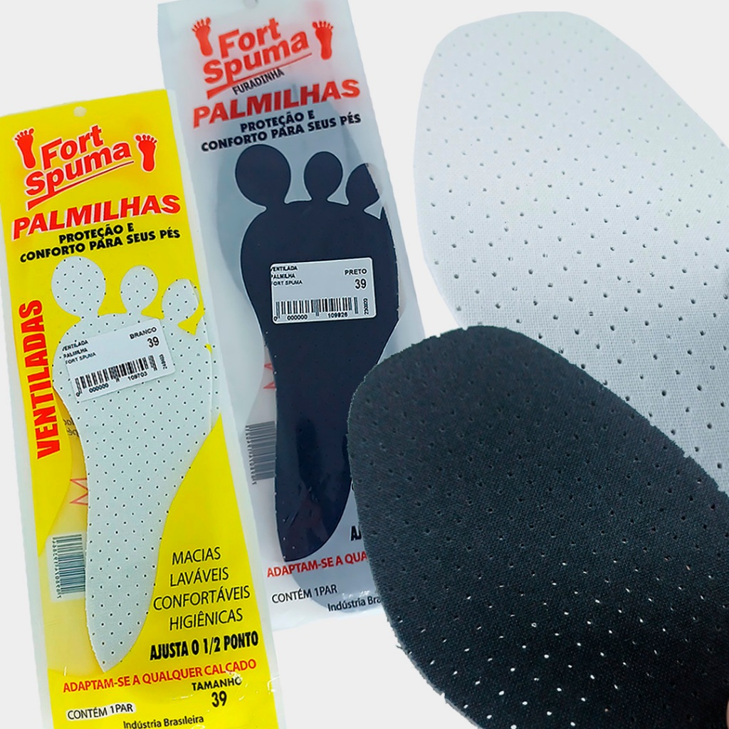 Palmilha Unissex Espuma Ventilada Para Calçado Fort Spuma