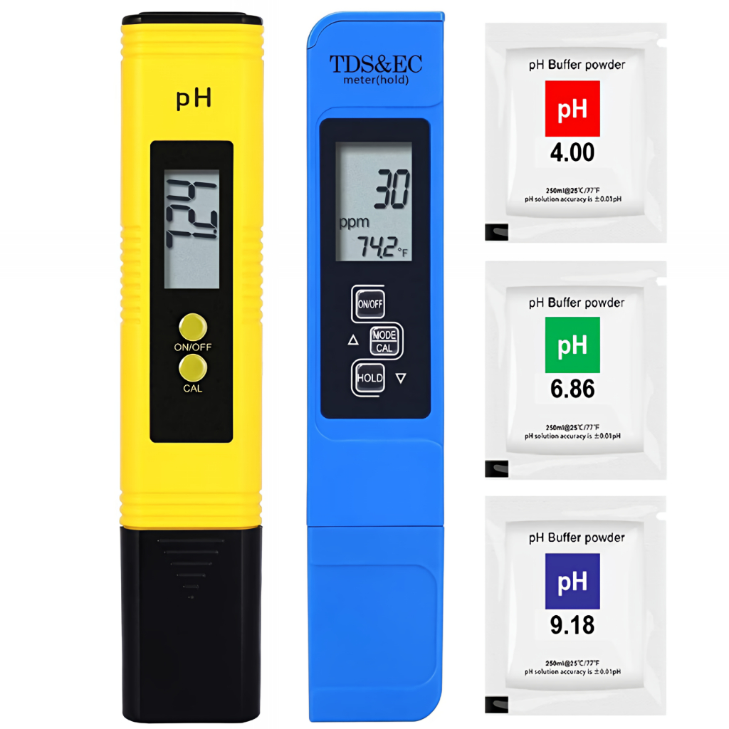 Kit Medidor de Ph Digital PhMetro Calibração Automática + Medidor de Ec Tds Temperatura Condutivimetro