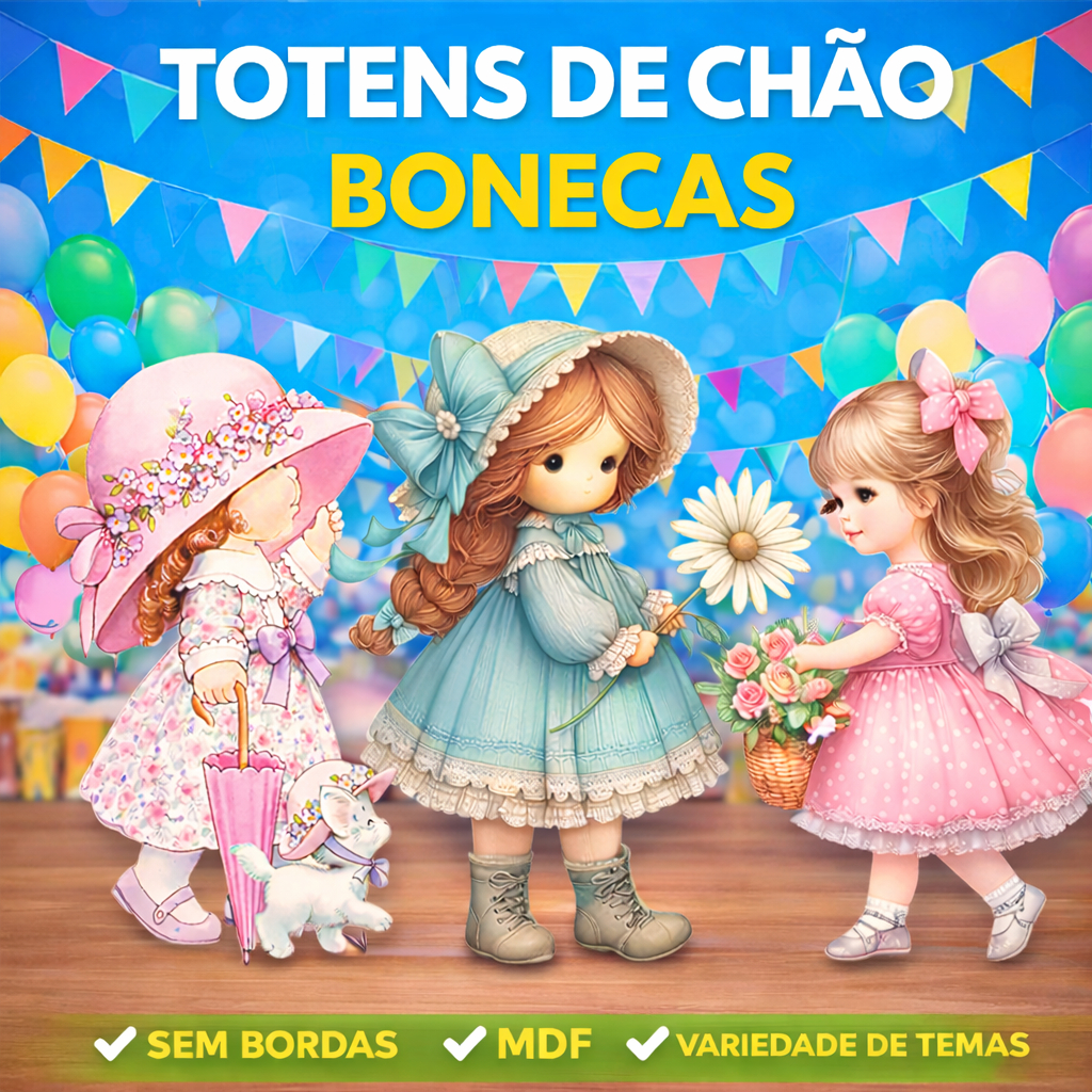 Totem Display para Festa De Chão Em Mdf - Bonecas 80cm