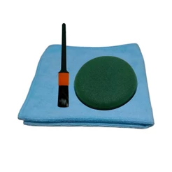 Kit Limpeza Pincel Pano Microfibra Aplicador Cera Automotiva