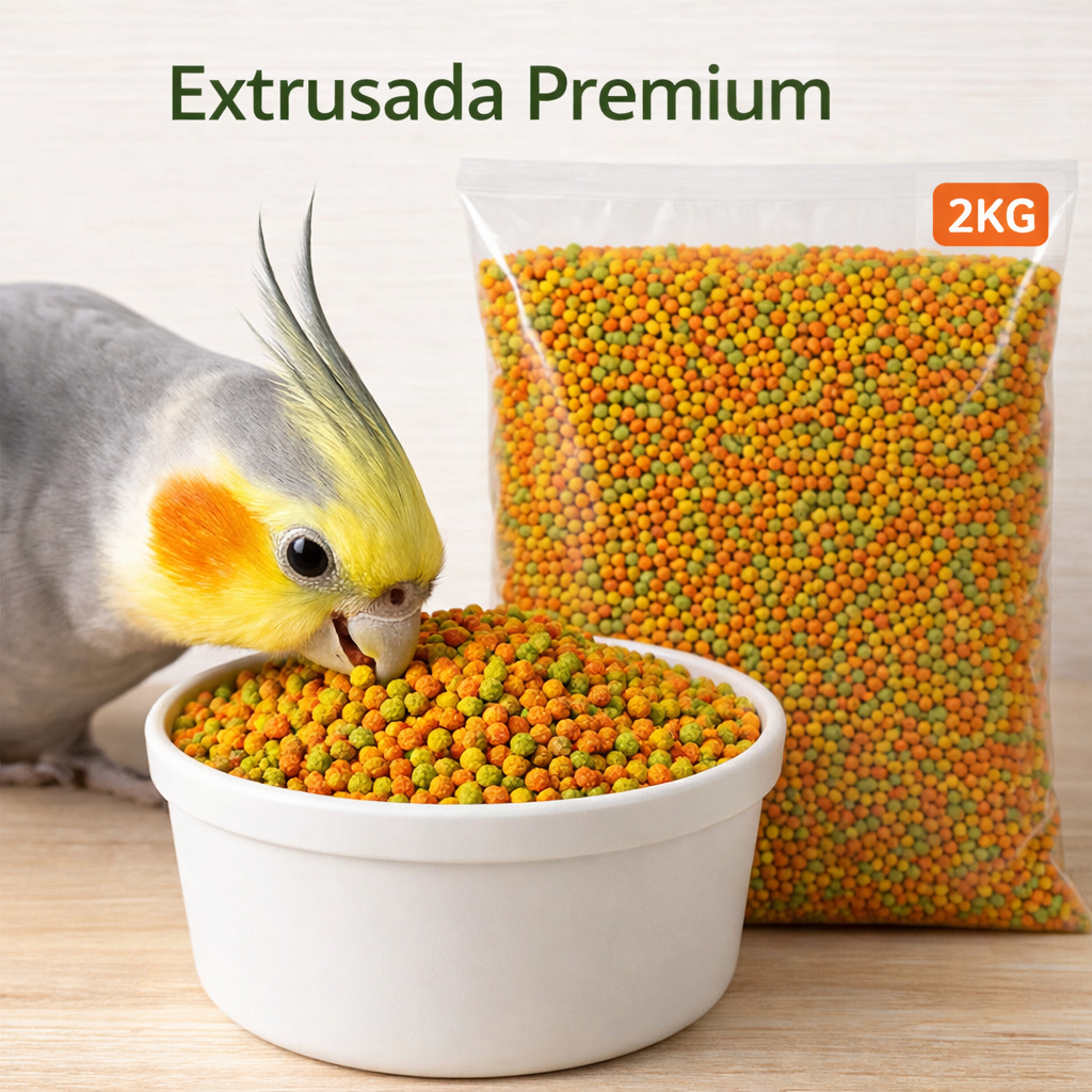 Ração Extrusada Premium para Calopsita e Ring Neck 2kg| Alta Aceitação em Oferta na Shopee