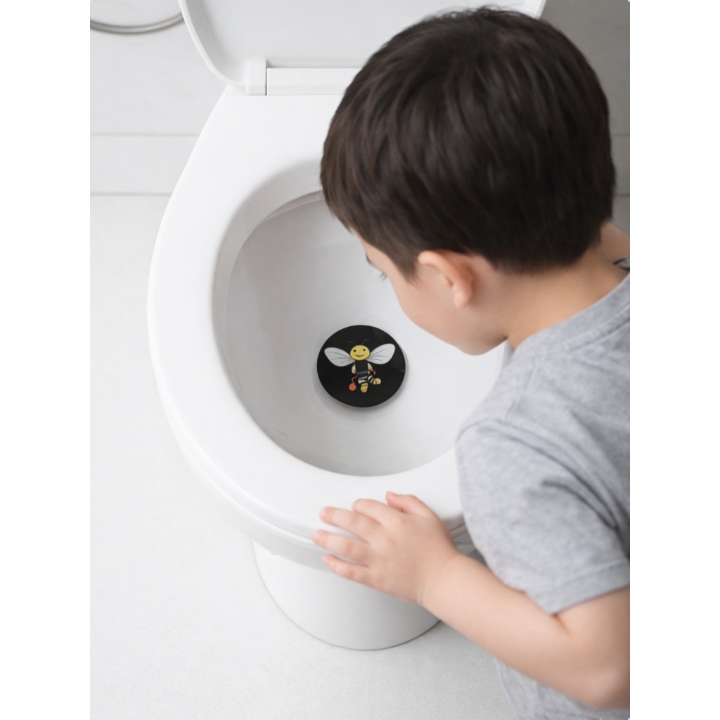 5 Adesivos Com Desenhos Que Aparecem Em Contato Com A Urina Desfralde Treinamento Xixi Privada Vaso Mictório Montessori