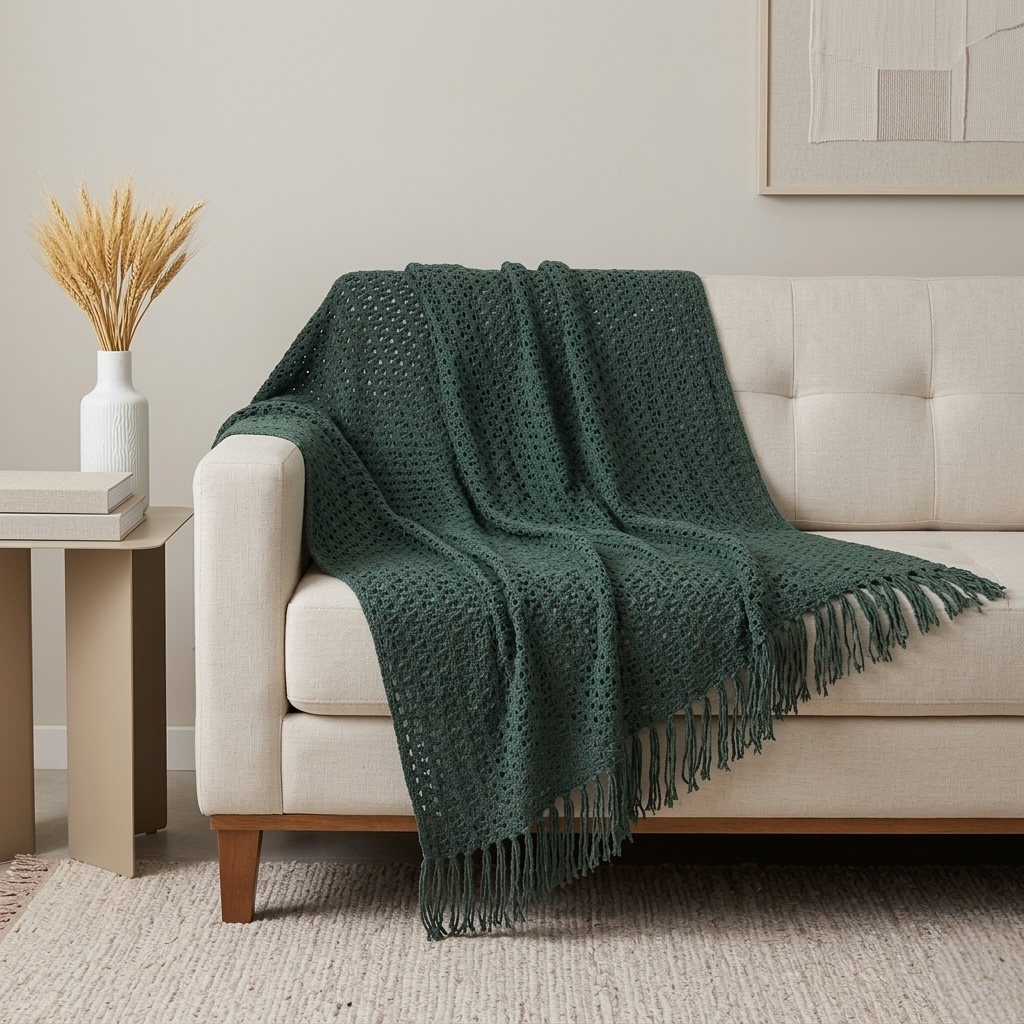 Manta Boho Para Sofá Gigante Decorativa Tricot Croche 2,90x2,70 em Oferta na Shopee