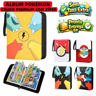 Pokémon Card Book 400 folhas 2x2 pasta de grande capacidade livro de coleção de cartas de couro com zíper em Oferta na Shopee