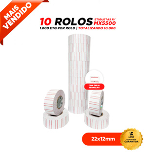 10 Rolos/ 10.000 Etiquetas Para Etiquetadora Mx5500 em Oferta na Shopee
