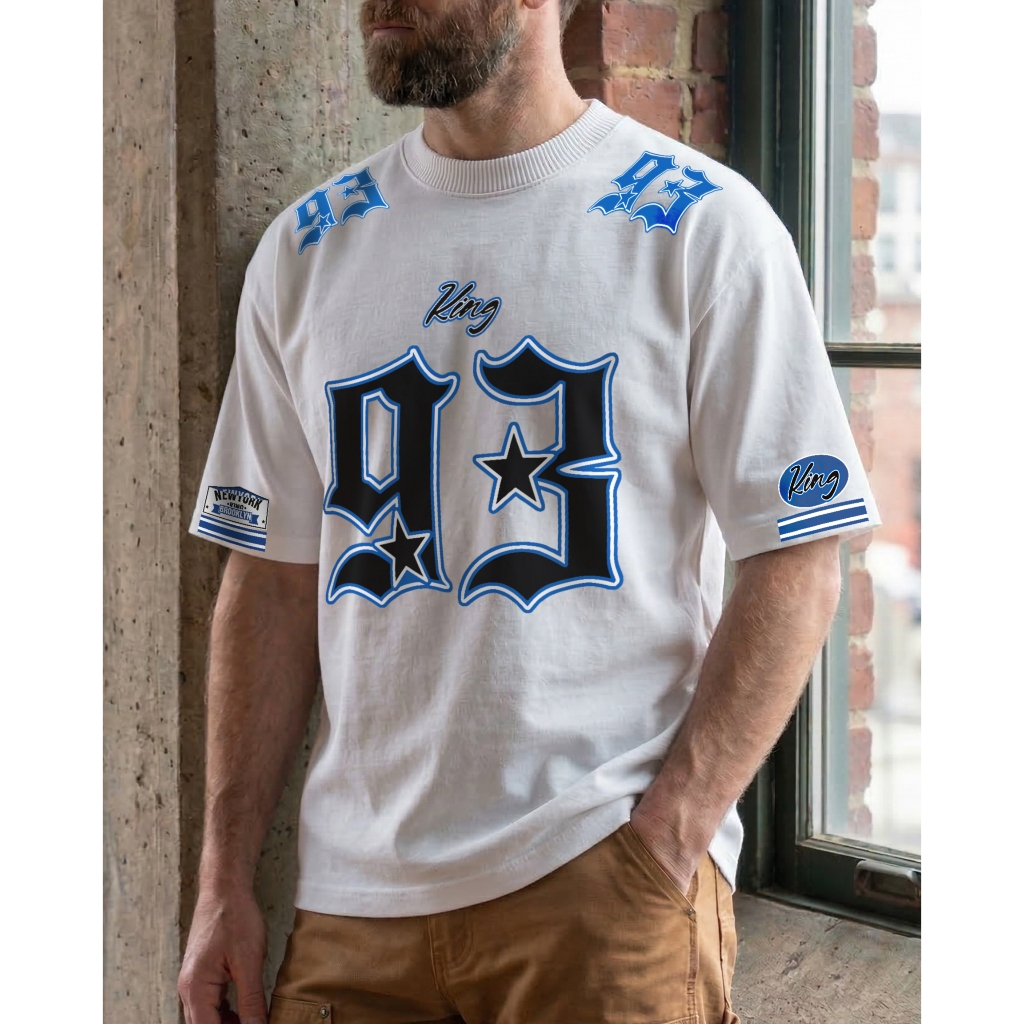 Camiseta Estampada Streetwear Oversized Larga Algodão Treino Casual - 3438