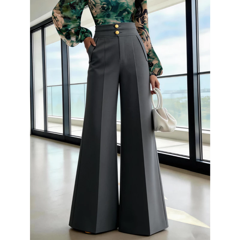 Calça de Terno Elegante de Cintura Alta com Perna Flare — foto 9