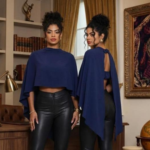 Bata + Top Multiforma Boho Chic Casual Alcinha Babados Fluido Tendência Blusinha Blusa