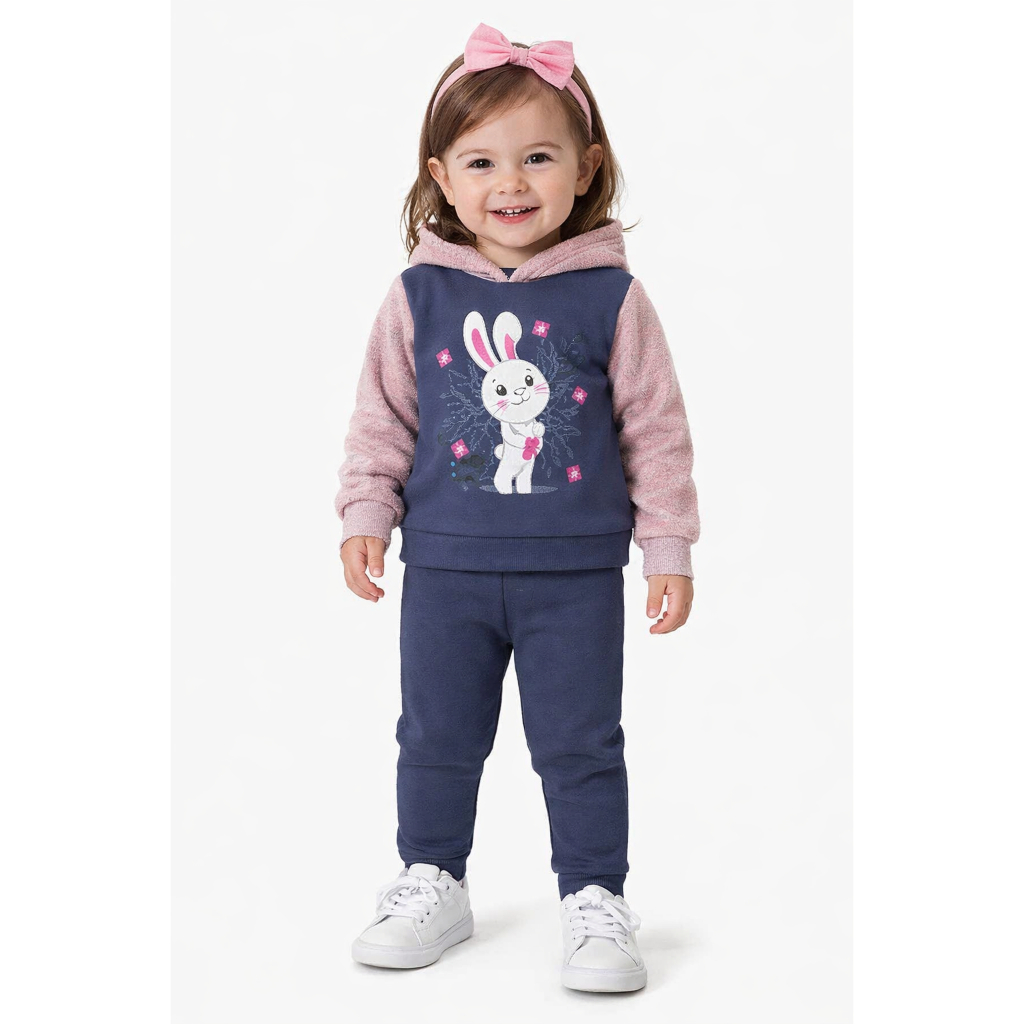 Conjunto Infantil Moletom com Capuz – menina inverno 1, 2 3 em Oferta na Shopee