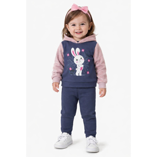 Conjunto Infantil Moletom com Capuz – menina inverno 1, 2 3 em Oferta na Shopee