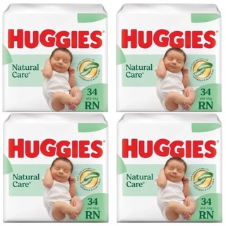 4ptes Fralda Huggies Natural Care RN 34 Unidades Cada