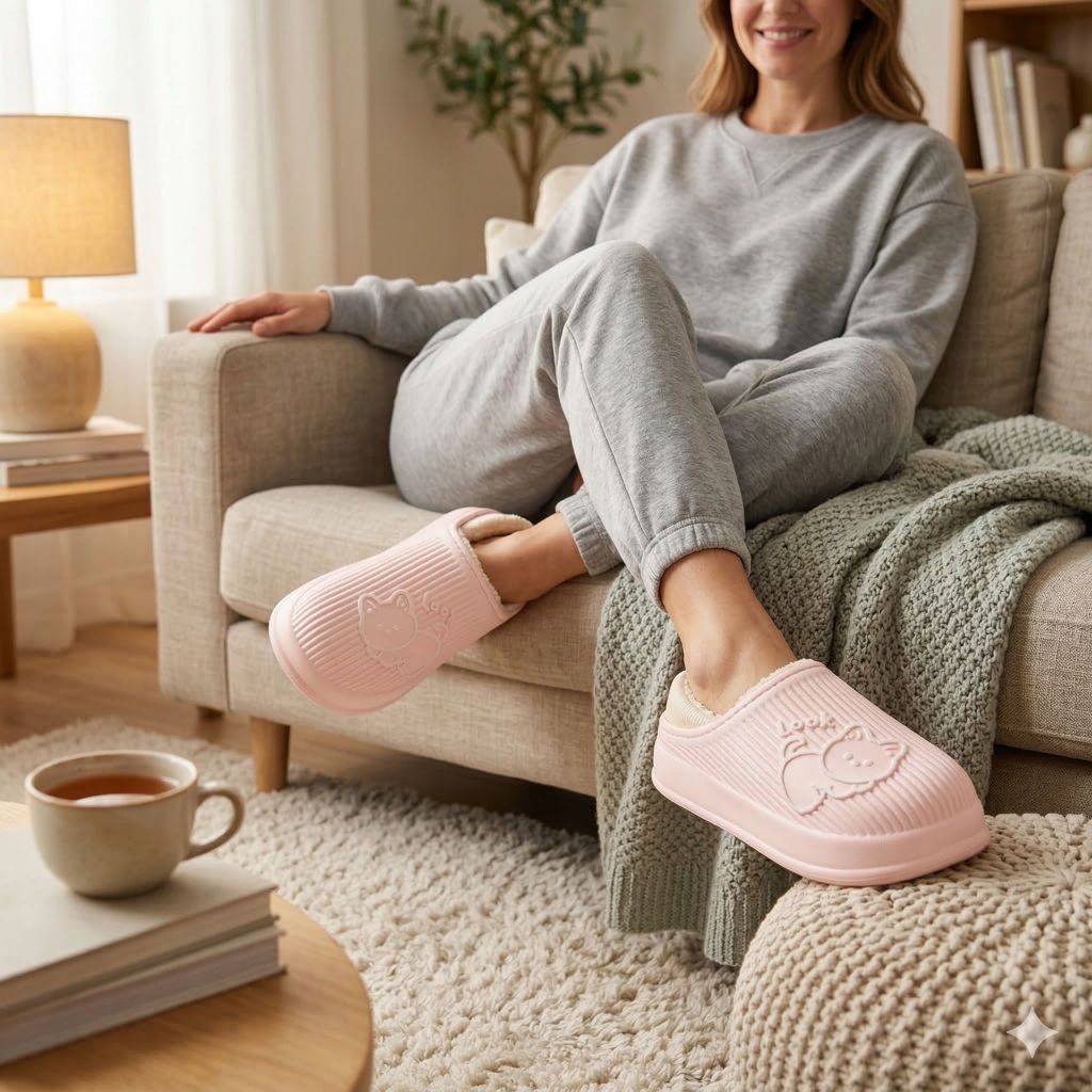 Pantufa de Inverno Adulto Feminina Masculina Forrada Antiderrapante Super Leve Confortável Ultra Macia