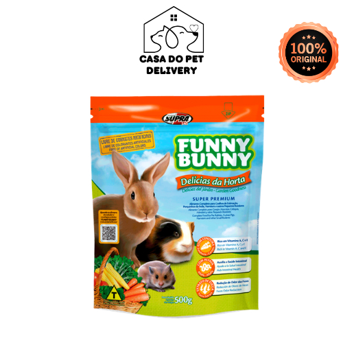 Ração Funny Bunny 500 gr Blend Coelhos e Pequenos Roedores- Supra Pets