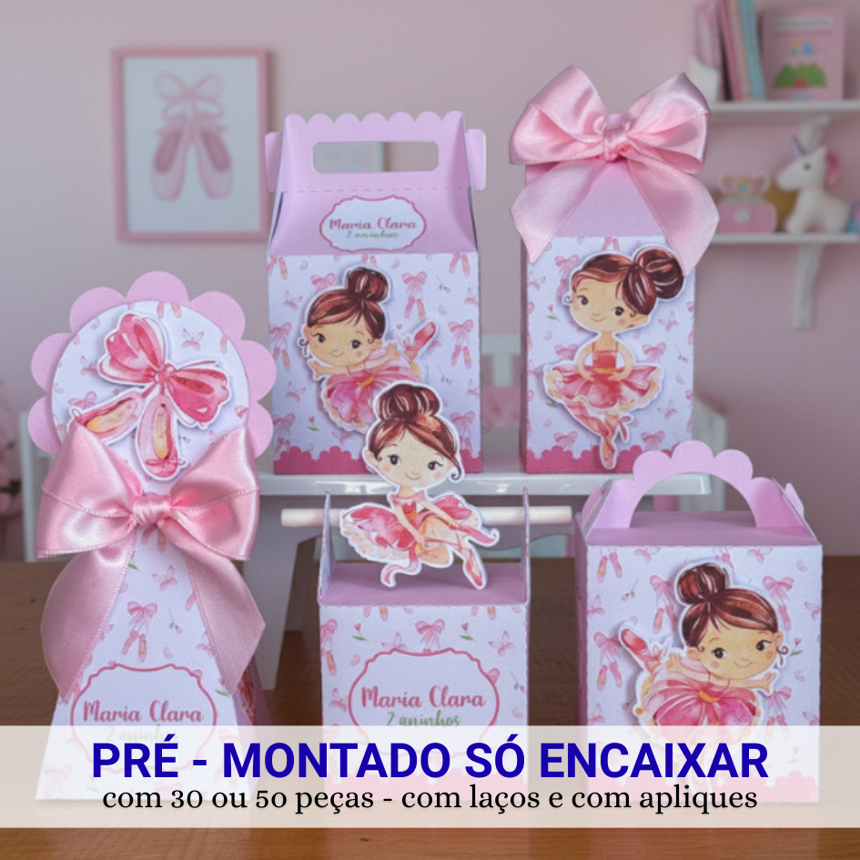 Kit Bailarina - Pré-Montado - Já Colado com Laço e Aplique - Só Encaixar