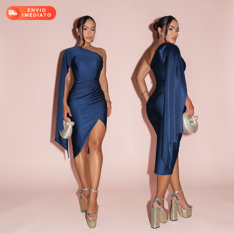 Vestido  Feminino Jenifer Midi Para Festa Trilobal Balada Baile Formatura Elegante em Oferta na Shopee