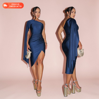 Vestido  Feminino Jenifer Midi Para Festa Trilobal Balada Baile Formatura Elegante em Oferta na Shopee