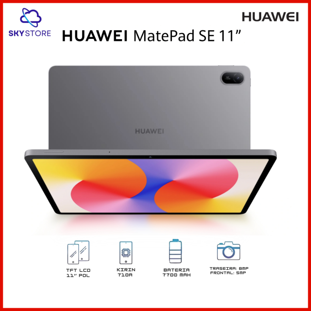 HUAWEI MatePad 11' SE', Tablet , 6GB+128 GB, Versão Global, Bateria 7700 mAh em Oferta na Shopee