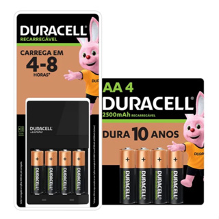 KIT Carregador de Pilhas AA e AAA Duracell - Com 8 Pilhas Rec AA em Oferta na Shopee