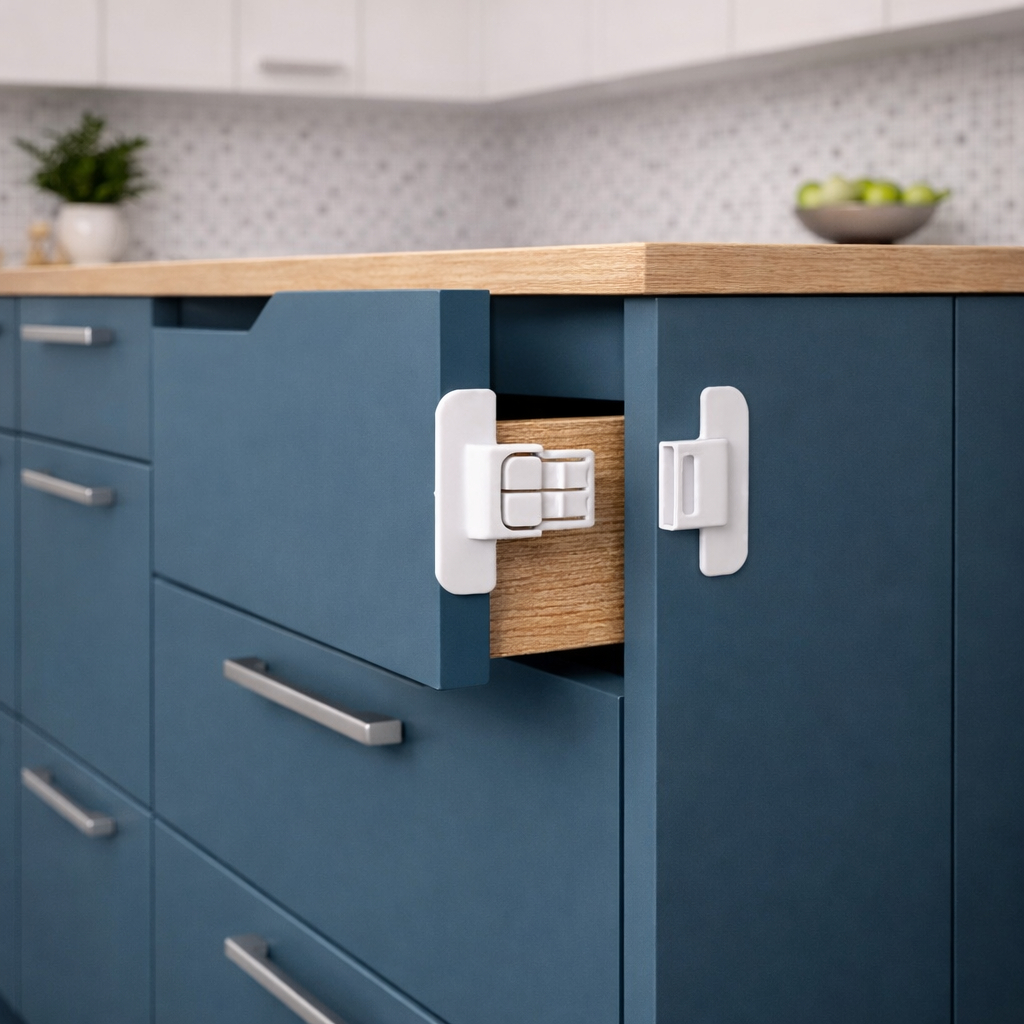 Trava Infantil Multiuso Armário Geladeira Gaveta Segurança para Bebês