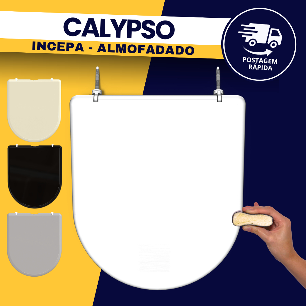 Tampa Assento Vaso Sanitário Calypso Incepa Almofadado Luxo Durín