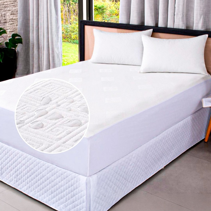 Protetor Impermeável para Colchão 100% Impermeável Tecido Jacquard Premium Todos os Tamanhos
