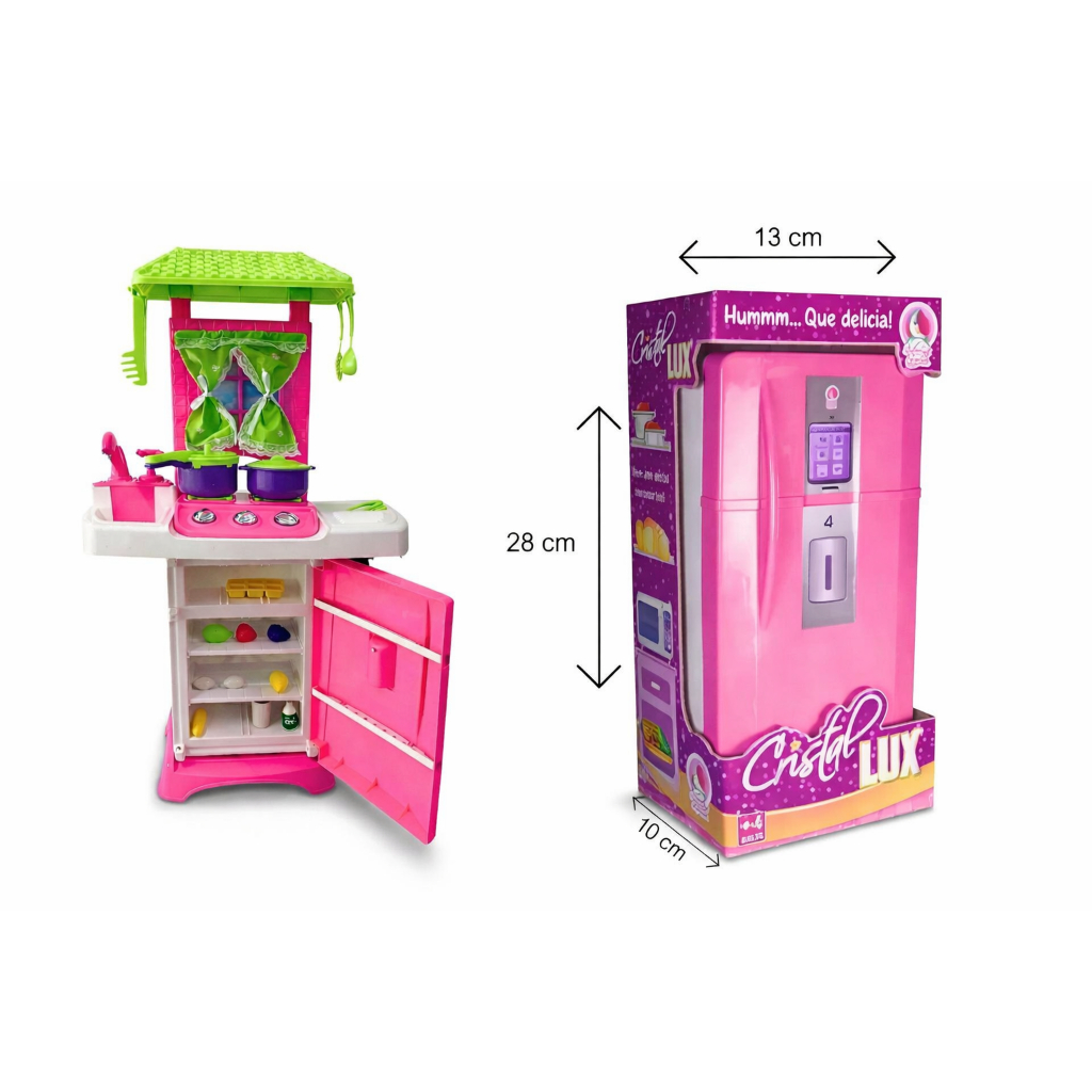 Kit Cozinha Infantil Lua De Cristal + Geladeira Lua De Cristal