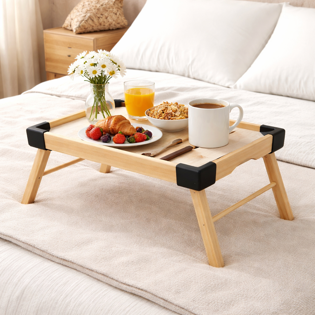 Bandeja Café Da Manhã Na Cama Dobrável Mesa Madeira em Oferta na Shopee