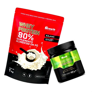 Kit Whey Protein Concentrado 1kg + Creatina Monohidratada 250g Sem Sabor em Oferta na Shopee