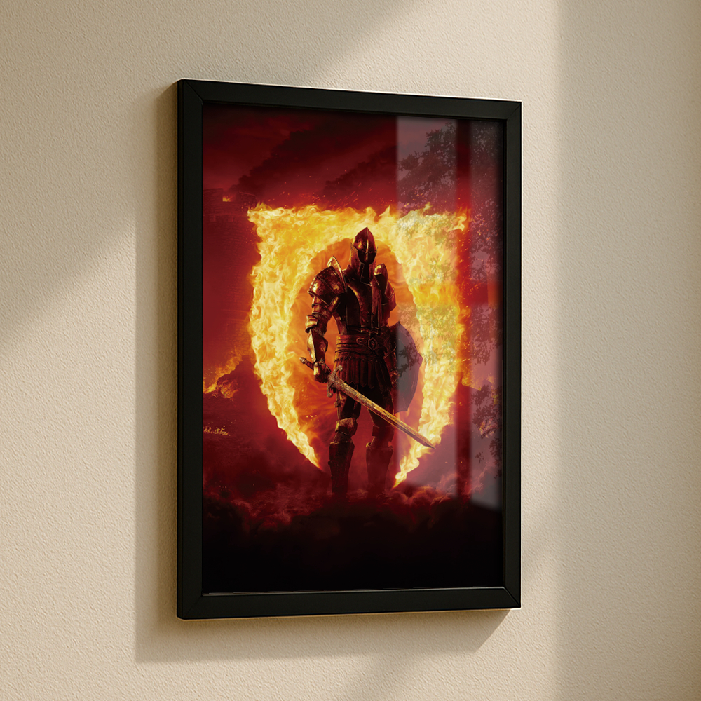 Quadro The Elder Scrolls Oblivion com moldura e acetato para decoração