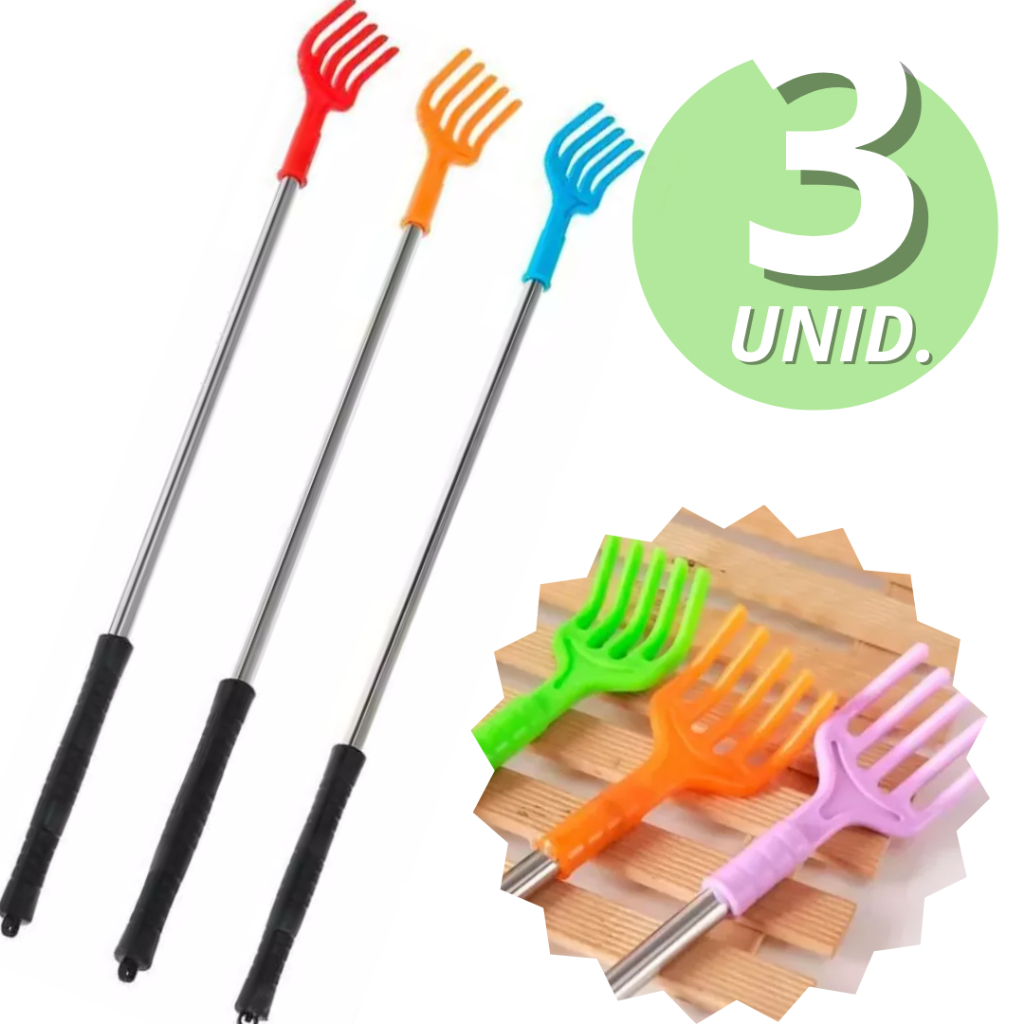 Kit 3 Mãozinha para Coçar Costas Massageador Coçador De Costas