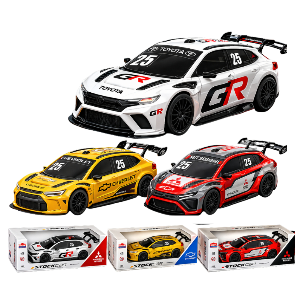 Carro Stock Car Original Toyota Chevrolet e Mitsubishi Replica Em Miniatura