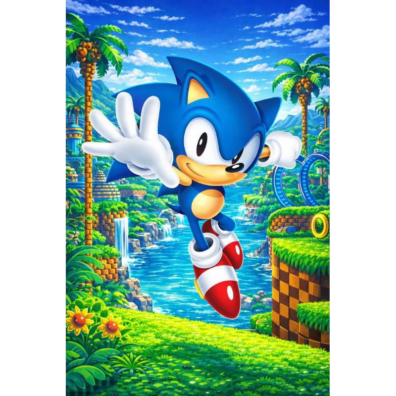Quebra cabeça Sonic 60 peças 21x29cm em Oferta na Shopee