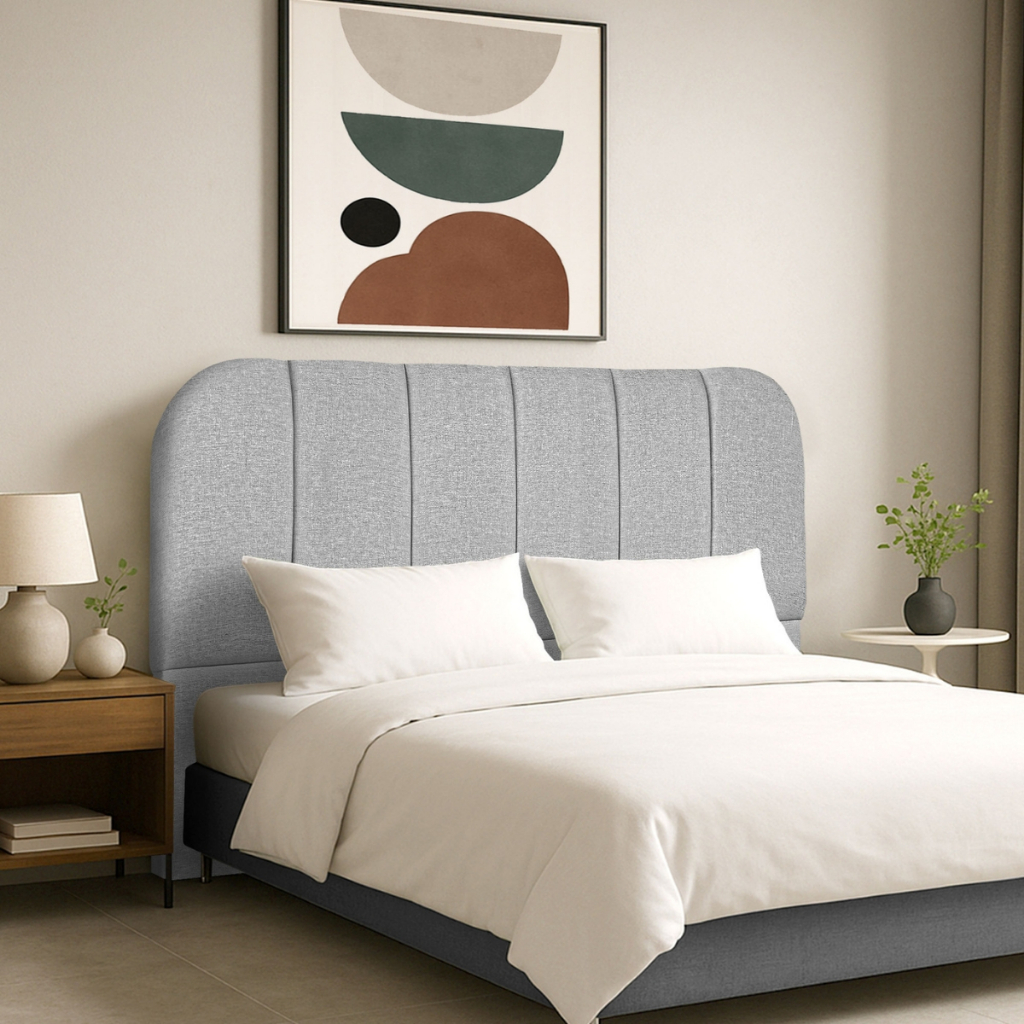 Cabeceira Queen com Pés 160cm em Linho para Cama Box